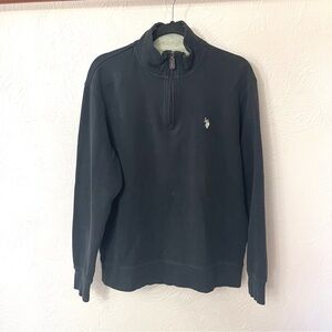 U.S. Polo Assn. Black Quarter zip Pullover with Stand-Up Collar